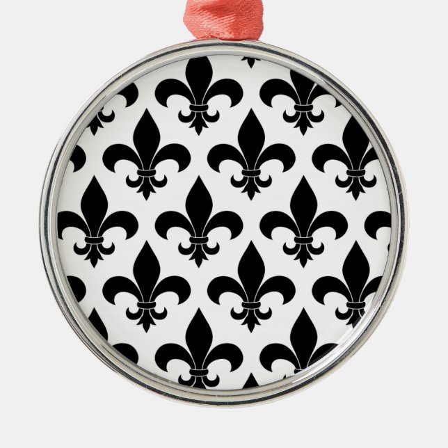 French Fleur de lis Pattern Classic Metal Ornament (Front)