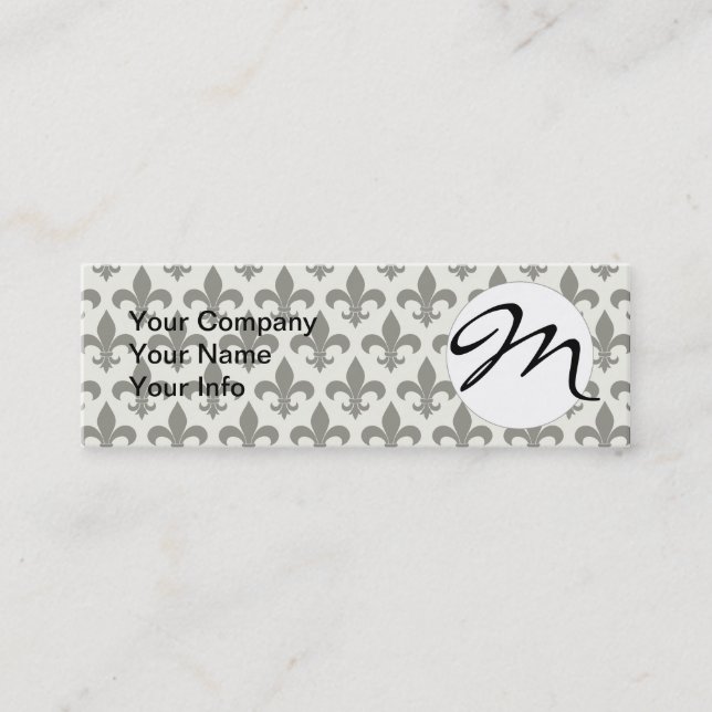 French Fleur de lis Pattern Classic Mini Business Card (Front)
