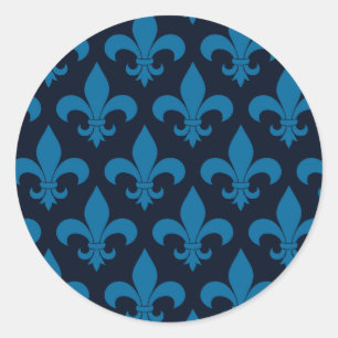 French Fleur de lis Pattern  Classic Round Sticker