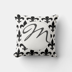 French Fleur de lis Pattern Classic Throw Pillow