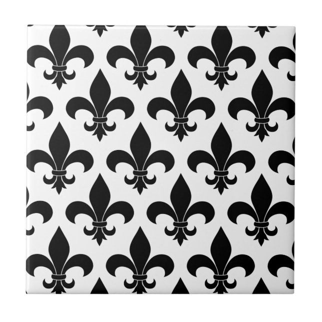 French Fleur de lis Pattern Classic Tile (Front)