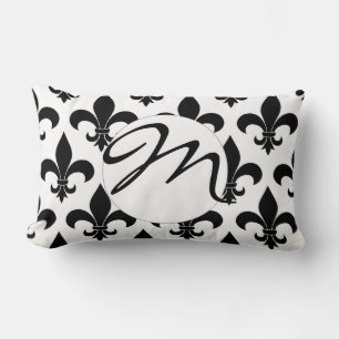 French Fleur de lis Pattern  Lumbar Pillow