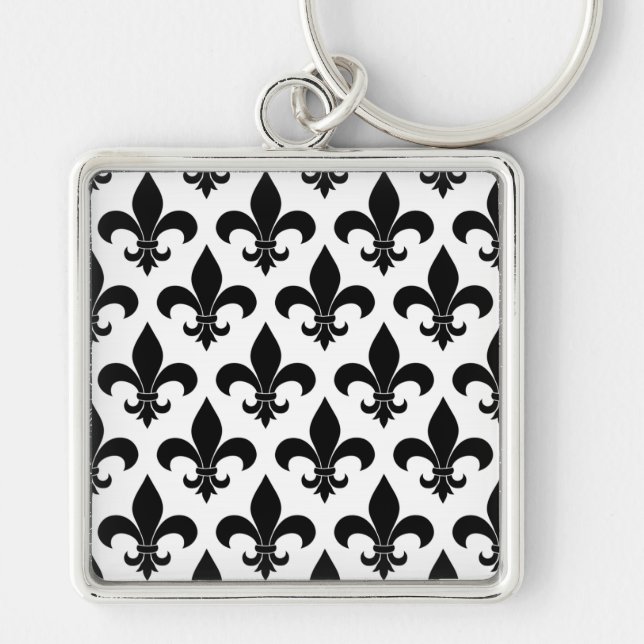 French fleur de lis Pattern Parisian Design Keychain (Front)