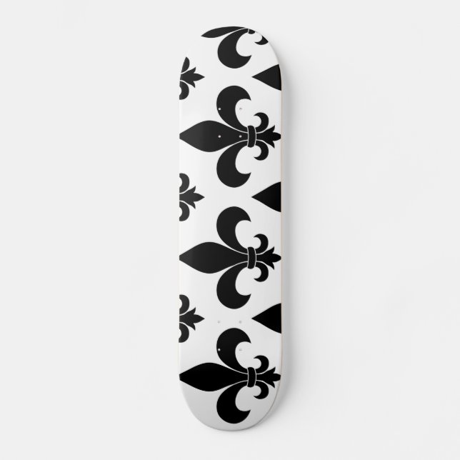 French fleur de lis Pattern Parisian Design Skateboard (Front)