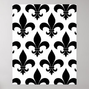 French fleur de lis pattern Parisian Poster