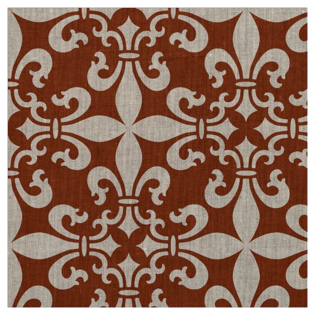 French Fleur de Lys Pattern Customizable Colour Fabric (Swatch)