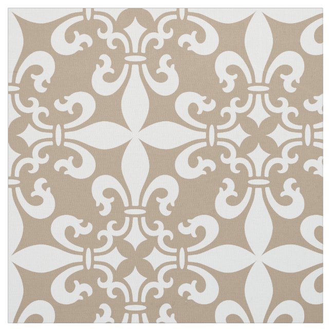 French Fleur de Lys Pattern Customizable Colour Fabric (Swatch)