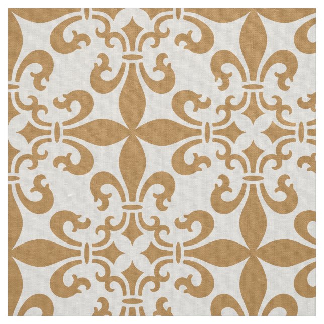 French Fleur de Lys Pattern Customizable Colour Fabric (Swatch)