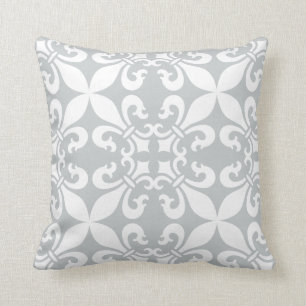 French Fleur de Lys Pattern Customizable Colour Throw Pillow