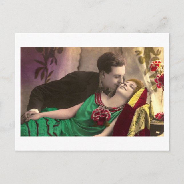 French Flirt  - Romantic Vintage Postcard (Front)