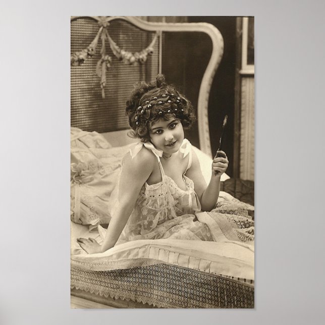 French Flirt  - Vintage Pinup Girl Poster (Front)
