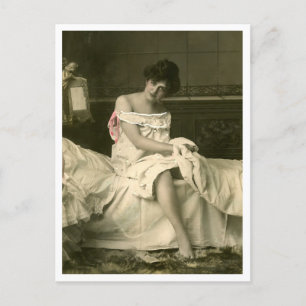 French Flirt  - Vintage Pinup Postcard