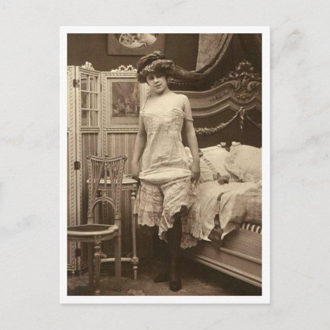 French Flirt  - Vintage Pinup Postcard (Front)