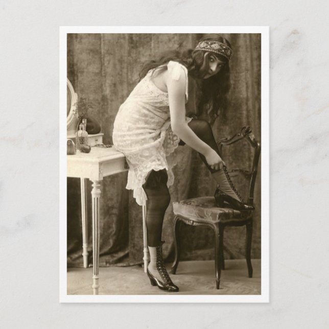 French Flirt  - Vintage Pinup Postcard (Front)