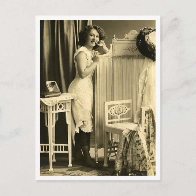 French Flirt  - Vintage Pinup Postcard (Front)