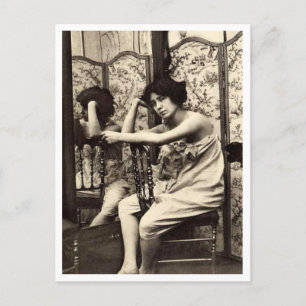 French Flirt  - Vintage Pinup Postcard