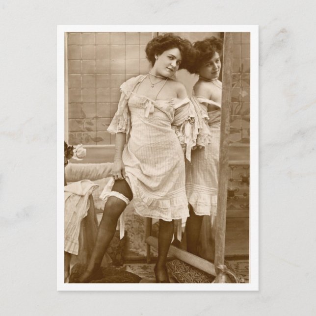 French Flirt  - Vintage Pinup Postcard (Front)