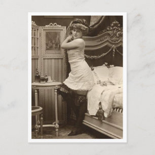 French Flirt  - Vintage Pinup Postcard