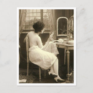 French Flirt  - Vintage Pinup Postcard