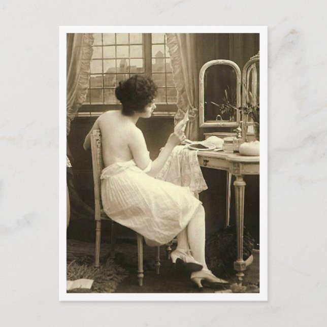 French Flirt  - Vintage Pinup Postcard (Front)