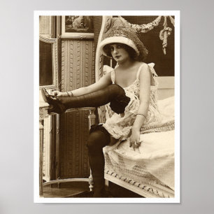 French Flirt  - Vintage Pinup Poster