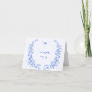 French Flora Something Blue Dragonfly Diaper Raffl Thank You Card
