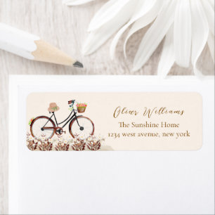 French Floral Bicycle Baby shower Return Address