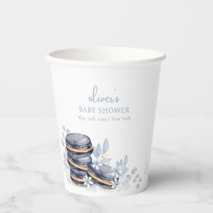 French Floral Bonjour Bébé Macaron Baby Shower Paper Cups
