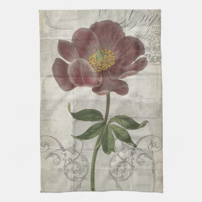 French Floral I Kitchen Towel (Vertical)
