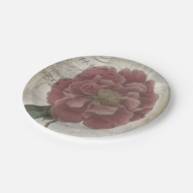 French Floral III Paper Plate (Angled)