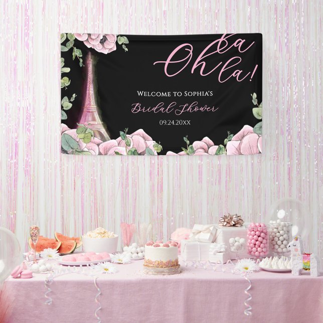 French Floral Oh la la Bridal Shower Banner (Creator Uploaded)