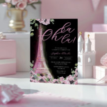 French Floral Oh la la Bridal Shower Invitation