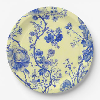French Floral Paper Plates