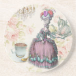 French floral Paris Tea Party Marie Antoinette Coaster<br><div class="desc">French floral Paris Tea Party Marie Antoinette gifts. Vintage Tea Party favors. french queen fashion accessories.Marie Antoinette fashion accessories. Paris birthday gifts. Paris bridal shower tea party. Paris Christmas gifts.</div>