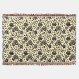 French Floral Style Throw Blanket