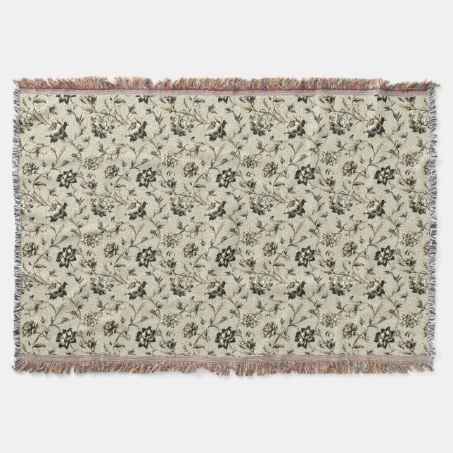 French Floral Throw Blanket (Front)