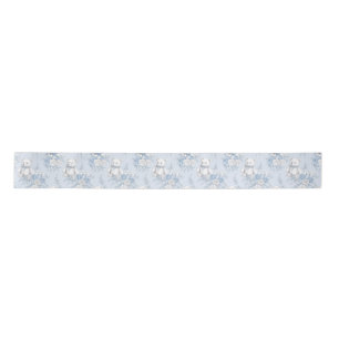 French Floral Toile and Bear Baby Shower Satin Ribbon