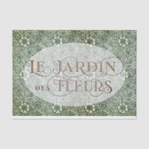 French Flower Garden Oval William Morris Pattern   Tissue Paper