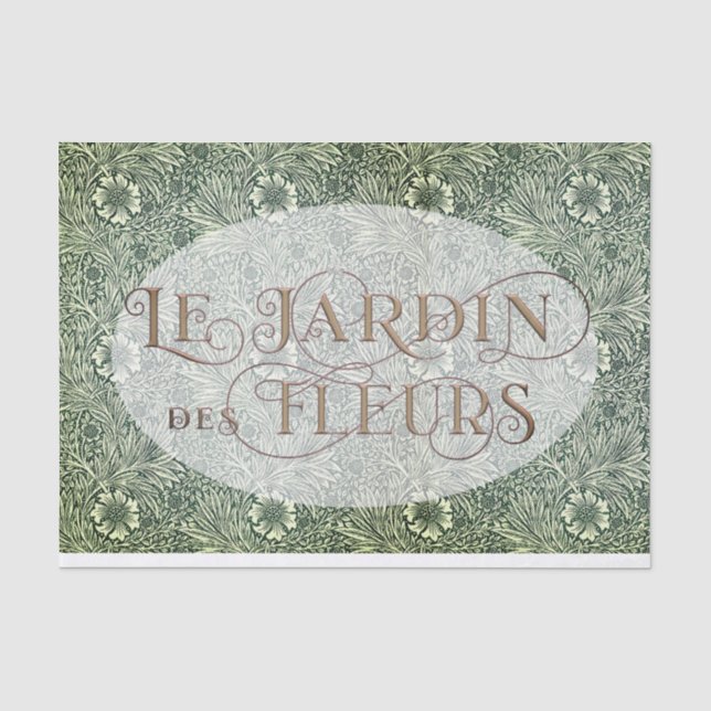 French Flower Garden Oval William Morris Pattern   Tissue Paper (Front)