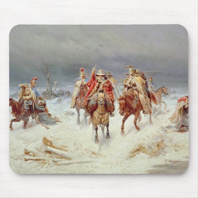 French Forces Crossing the River Berezina Mouse Pad (Front)