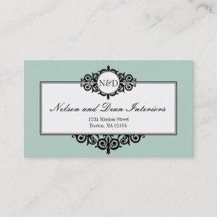 French frame blue monogram professional business card