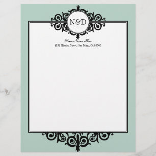 French frame blue monogram professional stationery