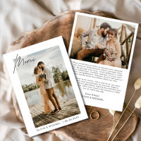 French Français Wedding Thank You Photo Minimalist