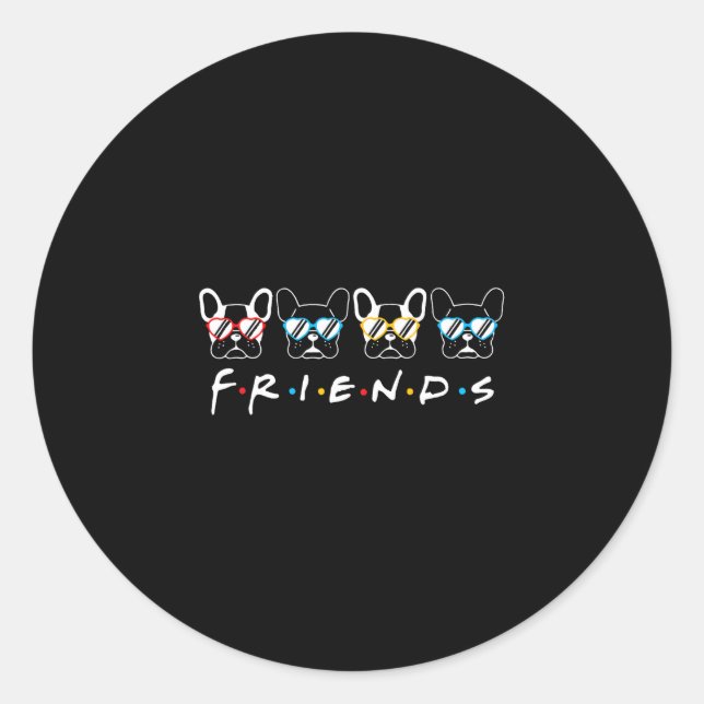French Friends Bulldog Lover Gift  Classic Round Sticker (Front)