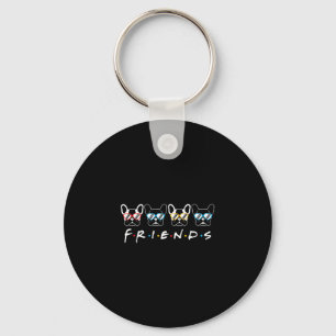 French Friends Bulldog Lover Gift Keychain