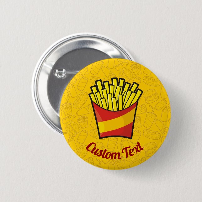 French Fries 2 Inch Round Button (Front & Back)