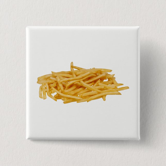 French Fries 2 Inch Square Button (Front)