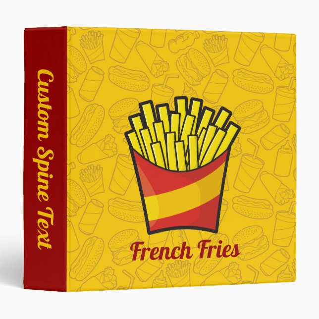 French Fries 3 Ring Binder (Front/Spine)