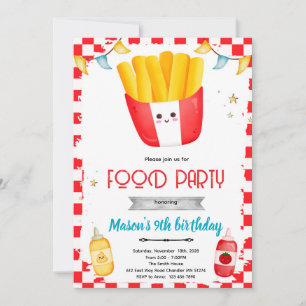 French Fries Birthday party Invitation