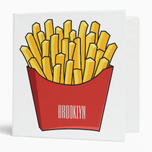French fries cartoon illustration binder